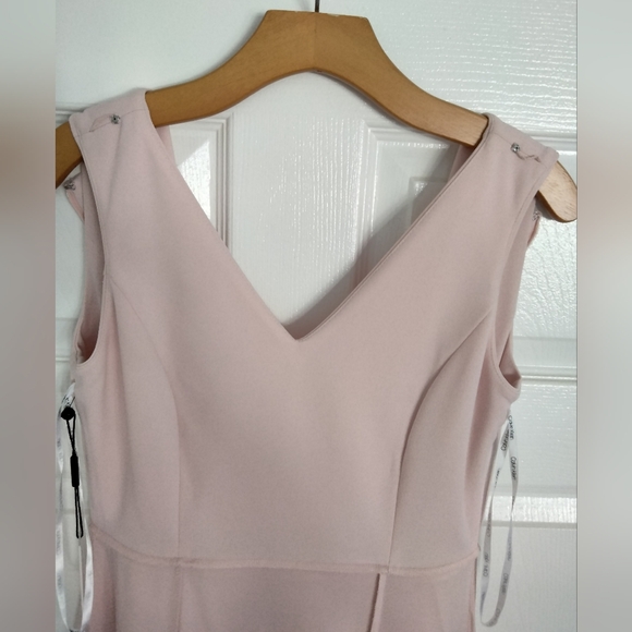 Calvin Klein Women's V-neck Sleeveless Belted Dress - Picture 8 of 16